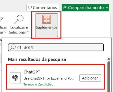 Como instalar o suplemento do ChatGPT no Excel