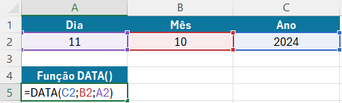 Função DATA – Criando uma Data