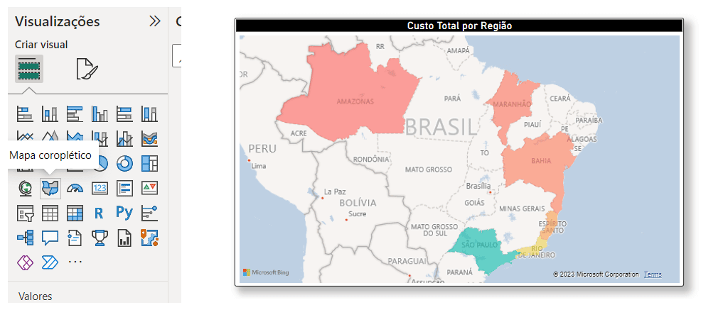 demonstração por cor