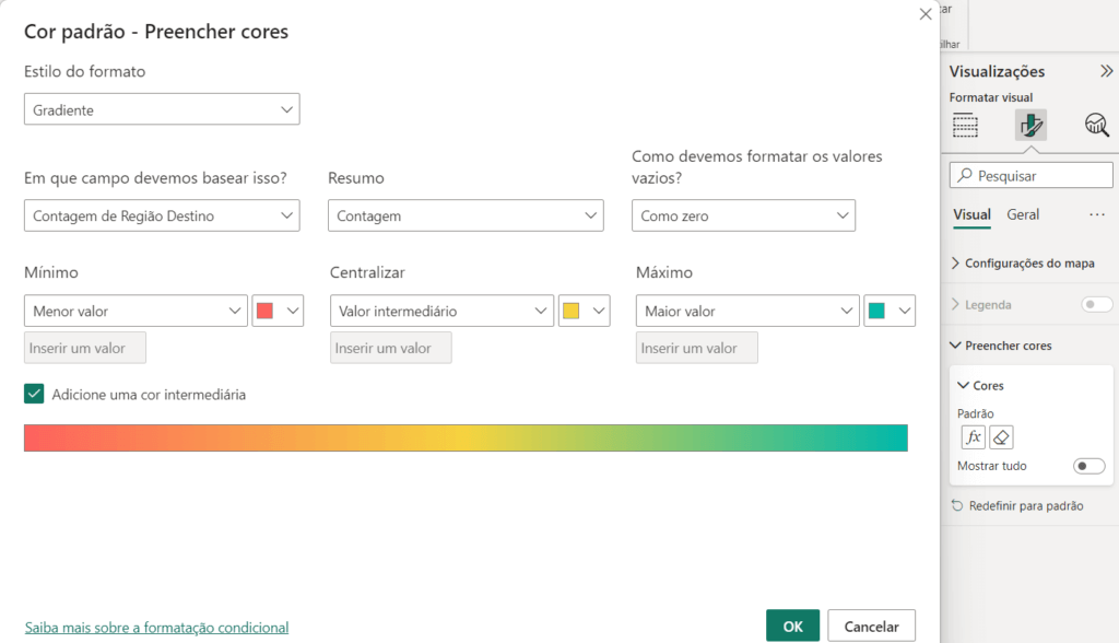 definição das cores