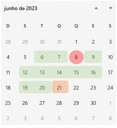 Calendário 2023 para o ano com meses semanas dias fins de semana e dias  úteis