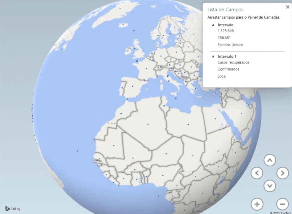 Visualizando os locais no mapa 3D no Excel