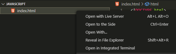 Abrir o Live Server