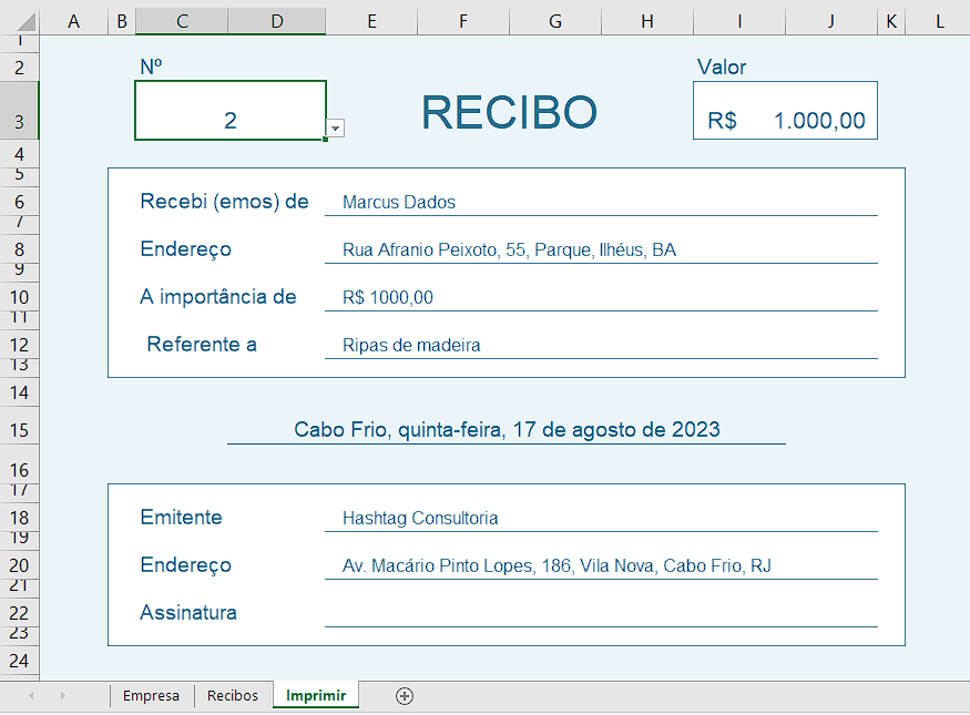 Recibo Pronto mudança de Recibos