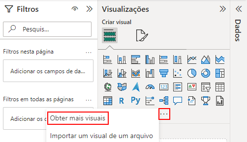 Opção Obter mais visuais.