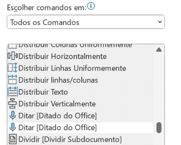 Ditar [Ditado do Office].