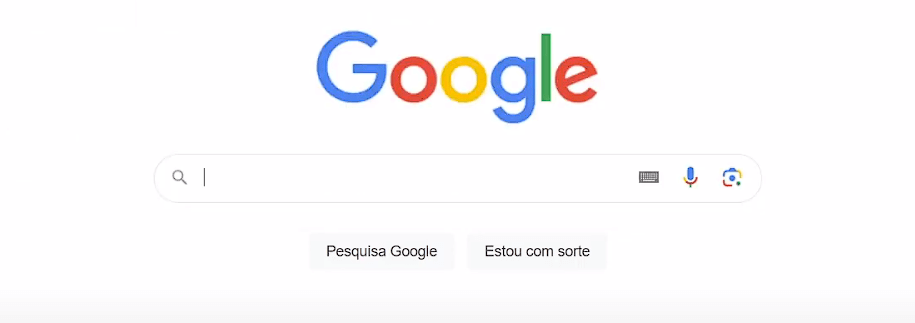 Página inicial Google
