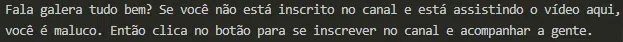 Apenas transcrição do texto