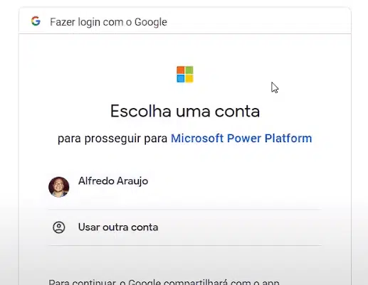 Fazendo login no Gmail pelo Power Apps