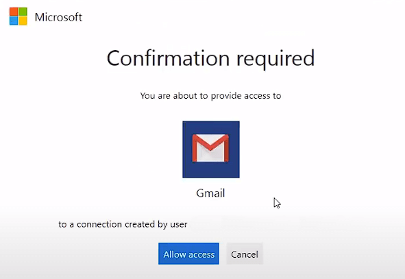 Confirmando o acesso ao Gmail
