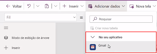 Conector do Gmail disponível