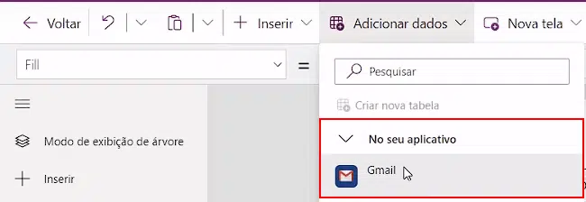 Conector do Gmail disponível