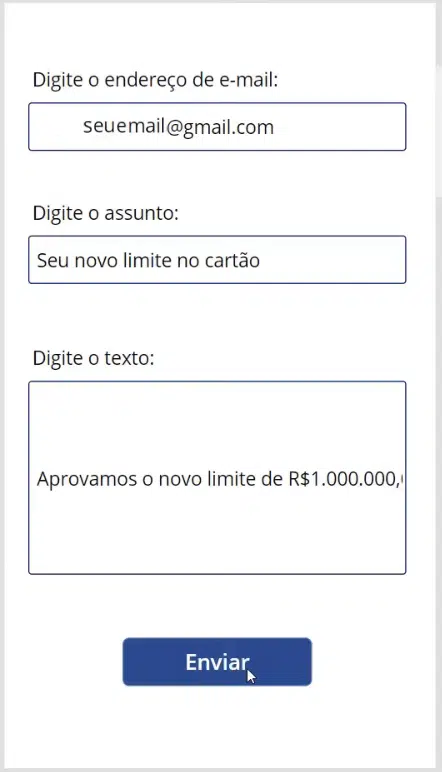 Enviando o e-mail