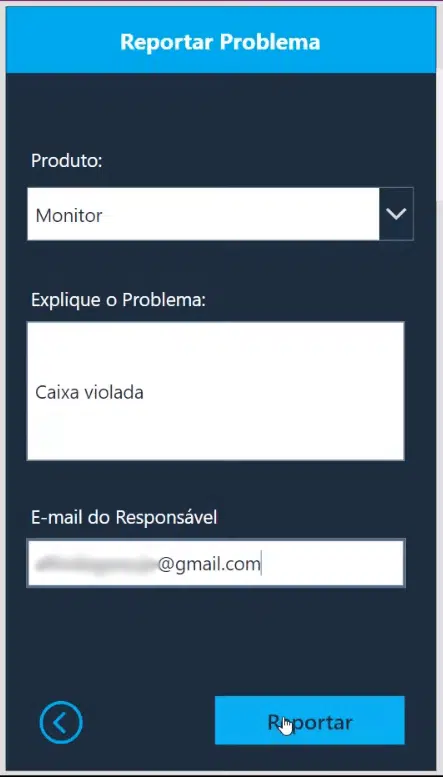 Enviando e-mail pelo aplicativo de controle de estoque