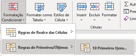 Selecionando Regras de Primeiros/Últimos – 10 Primeiros Itens