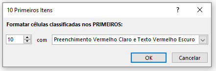 Definindo a regra para Regras de Primeiros/Últimos – 10 Primeiros Itens