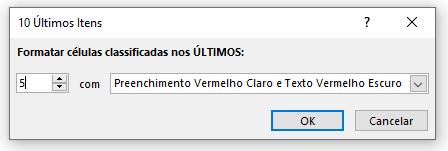 Definindo a regra para Regras de Primeiros/Últimos – 10 Últimos Itens