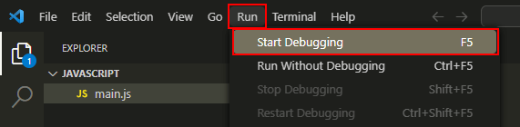 Run > Start Debugging