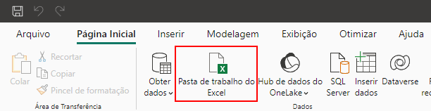 Opção Pasta de Trabalho do Excel