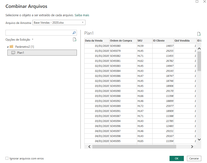 Selecionando Arquivo de Amostra