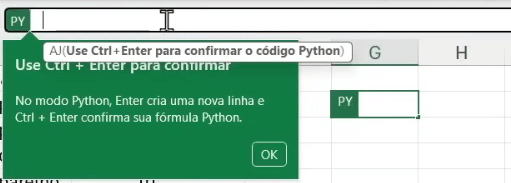 Código Python no Excel
