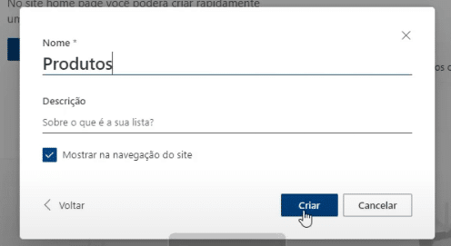 App de Controle de Estoque Power Apps – Começando do Zero! 10 Lista Produtos