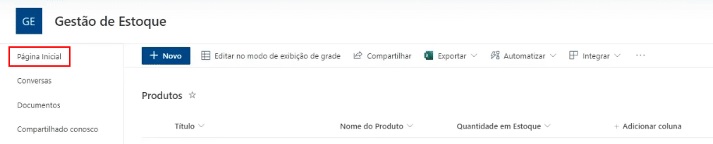 App de Controle de Estoque Power Apps – Começando do Zero! 15 Ir para página inicial