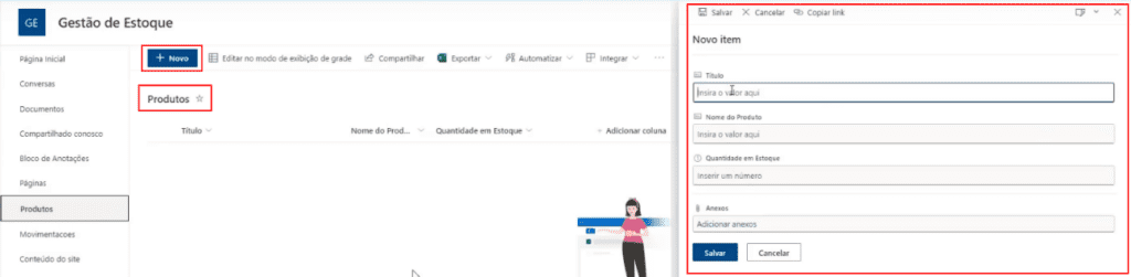 App de Controle de Estoque Power Apps – Começando do Zero! 17 Preenchendo a lista de Produtos