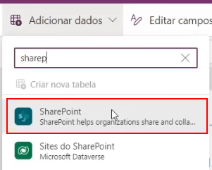App de Controle de Estoque Power Apps – Começando do Zero! 21 Conectando ao SharePoint