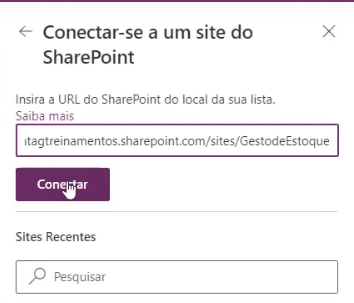 App de Controle de Estoque Power Apps – Começando do Zero! 23 Adicionando a URL no Power Apps