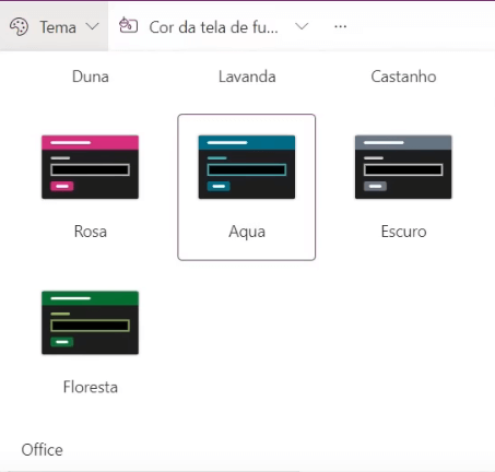 App de Controle de Estoque Power Apps – Começando do Zero! 31 selecionando o tema