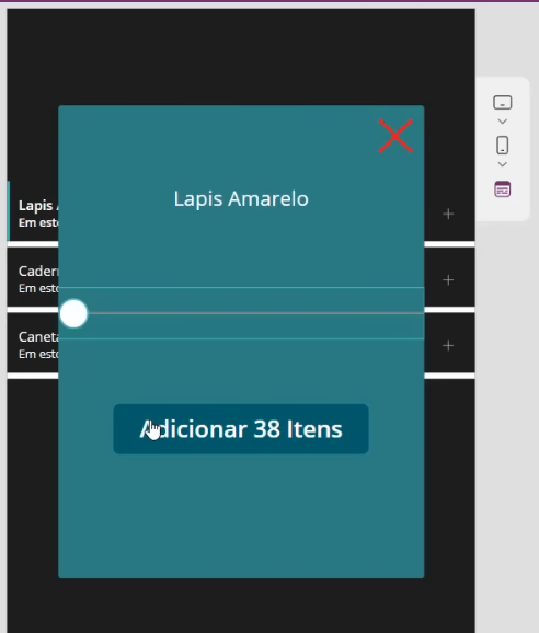 App de Controle de Estoque Power Apps – Começando do Zero! 55 Adicionando lápis amarelo
