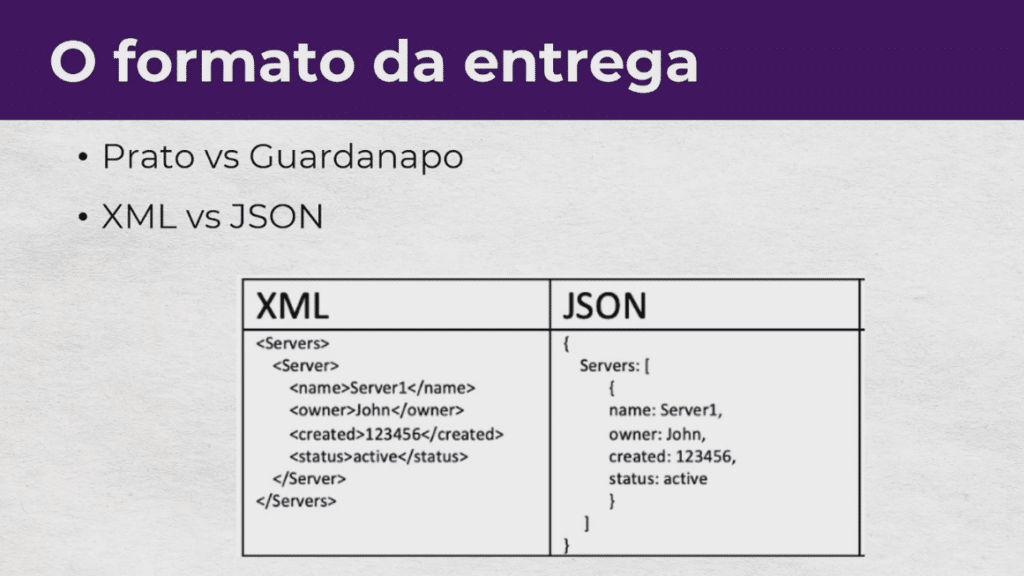 XML ou JSON