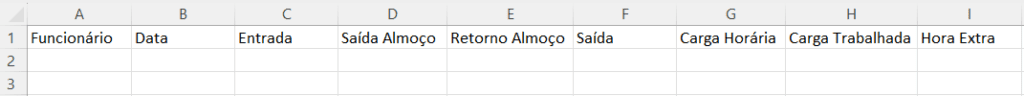 Planilha de Horas Trabalhadas Excel – Planilha Automática 1 Base da planilha