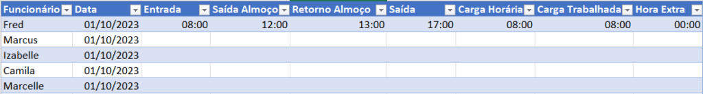Planilha de Horas Trabalhadas Excel – Planilha Automática 5 Calculando hora extra