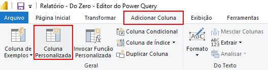 Adicionando coluna personalizada