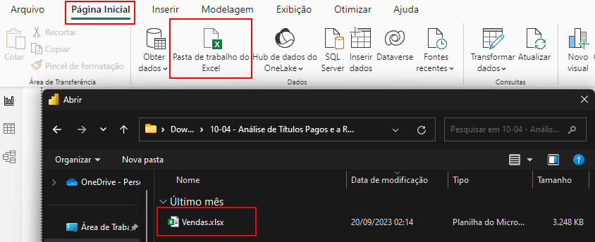 Abrindo o arquivo Excel no Power BI