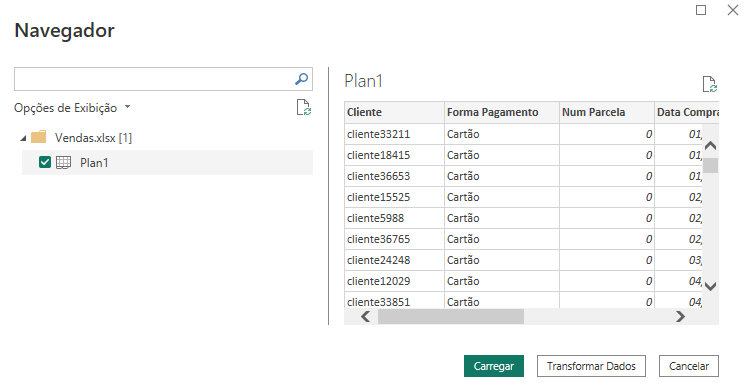 Carregando os dados no Power Query