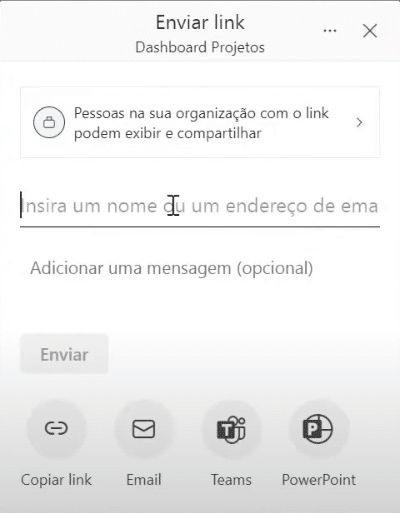 Compartilhando com pessoas da empresa
