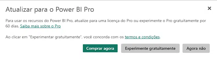 Testar Power BI Pro