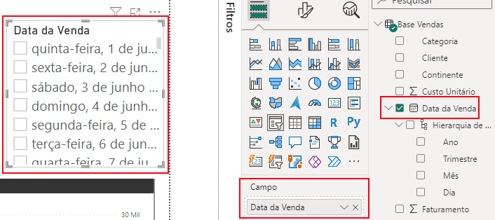 Segmentação de dados com Data da Venda