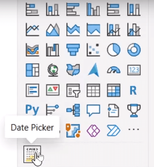 date picker no menu do power bi