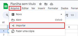 Lista Suspensa Condicionada no Google Planilhas 1 Importando planilha pro Google Planilhas