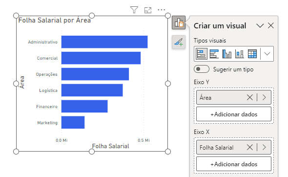 Preenchendo os campos do gráfico