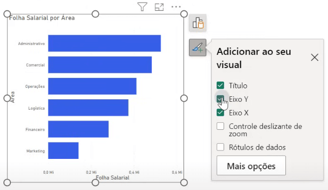 Novo Layout da Guia Relatório Power BI – Novidades Power BI 7 Adicionar ao seu visual
