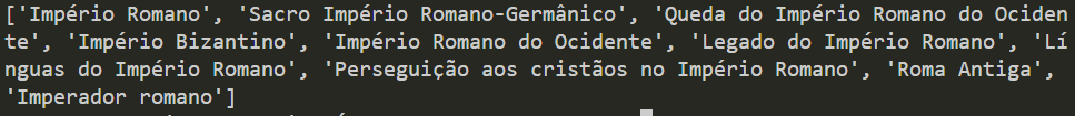 lista de strings com os arquivos