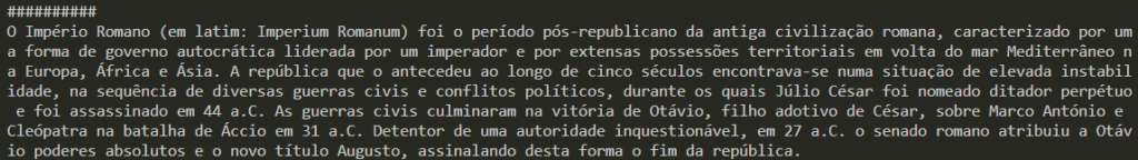 Resumo da página