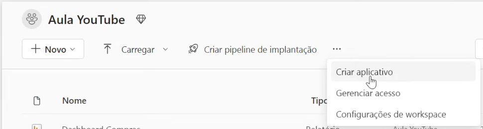 3 Formas de Apresentar Dashboards no Power BI 18 Criar aplicativo