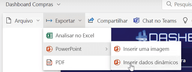 3 Formas de Apresentar Dashboards no Power BI 6 Exportando Dados Dinâmicos