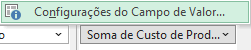 Configurações do Campo de Valor